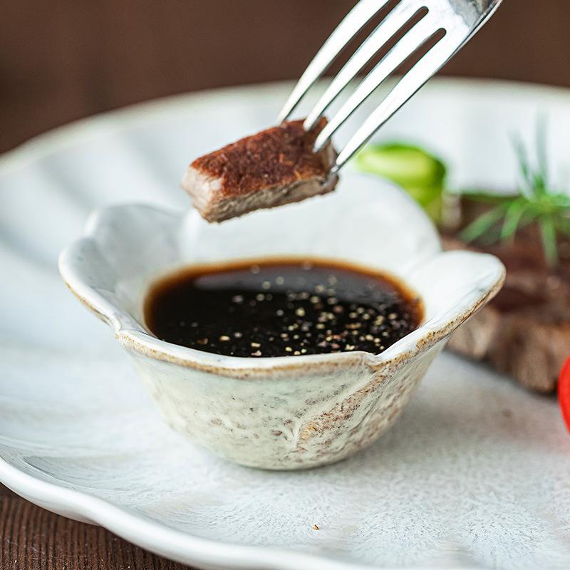 Embellish The Dining Table Japanese-Style Retro Ceramic Dipping Plates High-Value Taste Plates Tableware Plates Household Taste Plates Small Plates