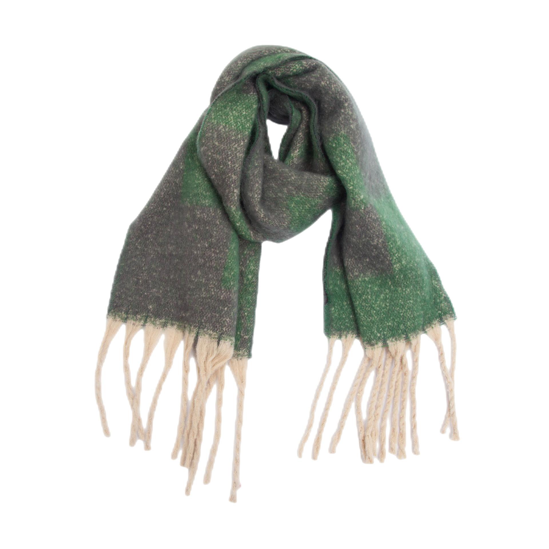 

Женский теплый шарф, осень-зима, толстая клетчатая шаль с кисточками 7#