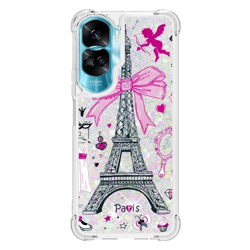For Honor 90 Lite Case Cartoon Painted Pattern Quicksand Liquid Cover For Huawei Honor 90 Lite Honor90 90Lite Phone Case Fundas