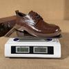 Men's Casual Business Leather Shoes with Straps Men's Single Shoes Brown Black Top Layer Cowhide Pigskin Inner Leather Shoes