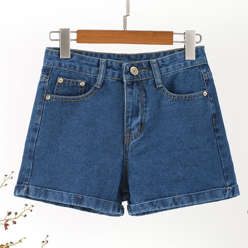 Plus Size Ladies Vacation Style Denim Shorts Oversize Women's Clothing