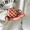 Transparent Brown Plaid Pattern Dust-proof Earphone Case with Ring for Airpods Series 1, 2, 3, 4, Pro, Pro2, Pro3, Shockproof