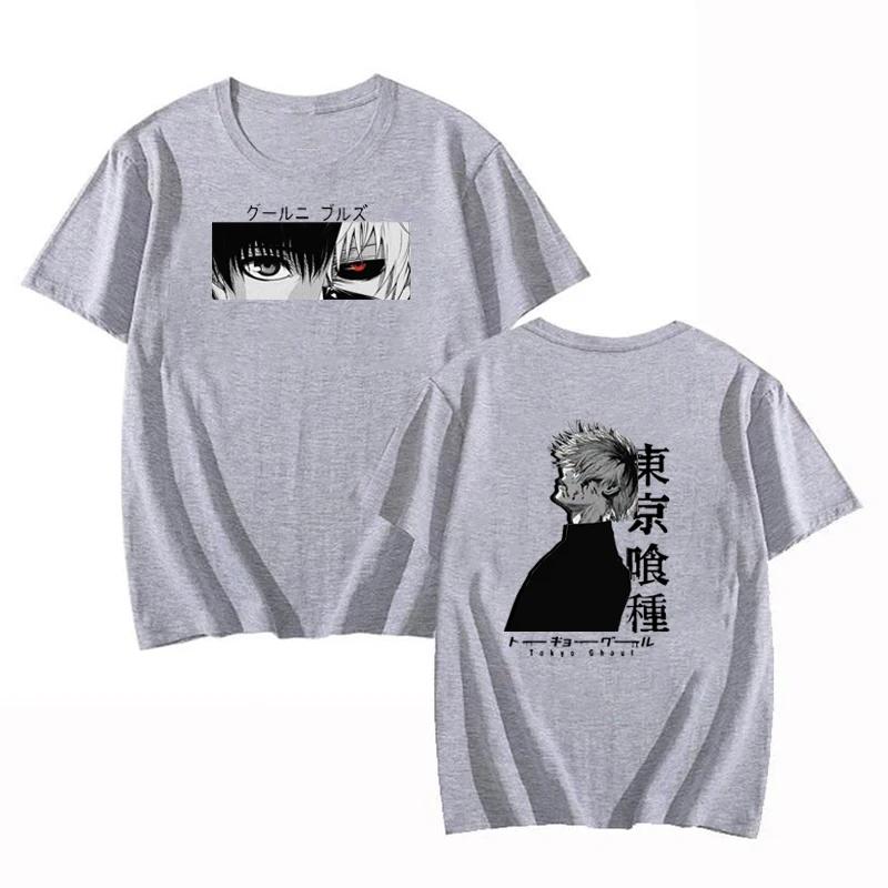 Anime Tokyo Ghoul Ken Kaneki Manga Printed Tshirt Women and Men Casual Loose Fashion Oversize O-Neck Short Sleeve Sweatshirt Top