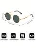 1/2 PC S Fashion Round Metal Frame Spring Decor Sunglasses For Outdoor Daily Life Shades Punk Vintage Eyewear Accessories.