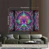 2D Psychedelic Tree of Life Backdrop, Neon Mandala Party Background