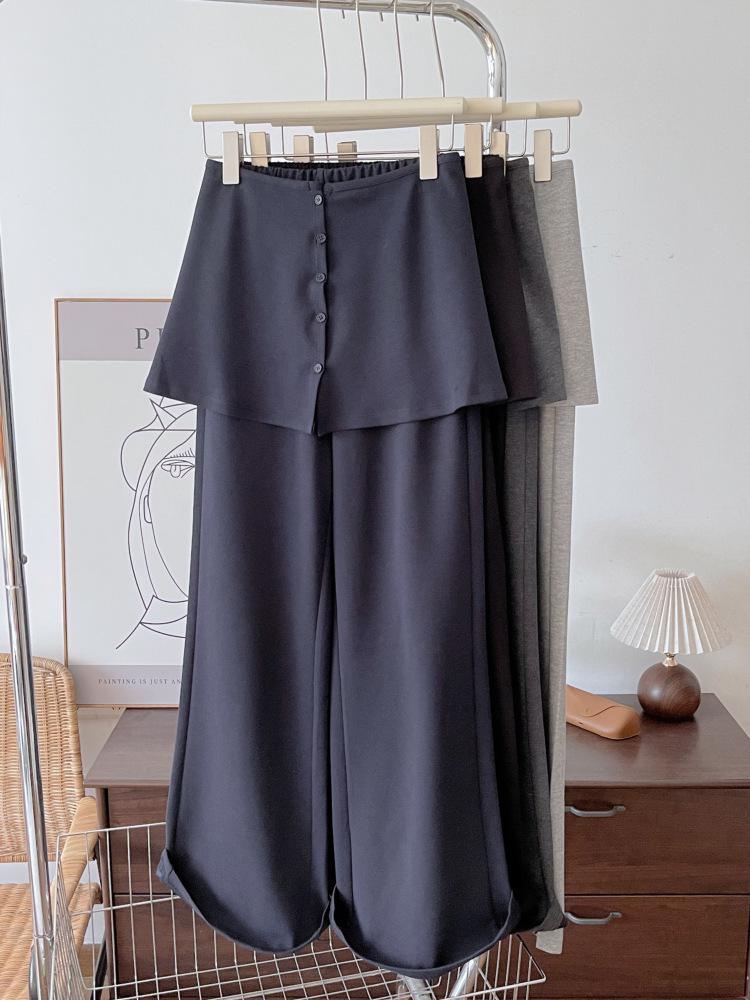 American Retro Detachable Micro-Flare High-Waisted Slimming Pants 6835 Small темно-синий