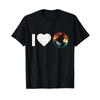 Vintage Herz Ich Liebe Welt Planet Klimawandel Tag der Erde T-Shirt schwarz vintage gewaschen Herren Lässig Weich Mode Unisex