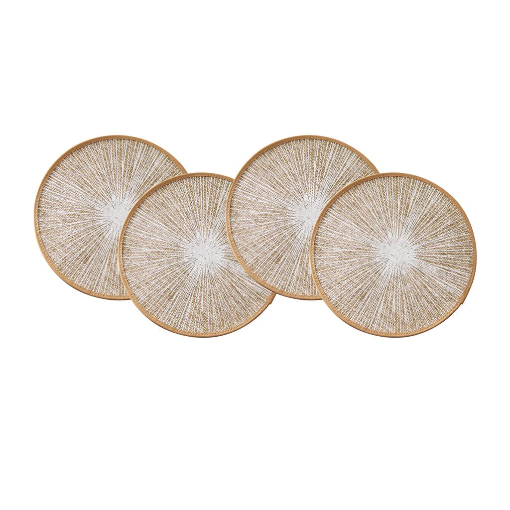 2/4/6/8pcs Round Burlap Macrame Placemats, Bohemian Jute Country Placemats, Diameter 15 Inches, for Table Decoration