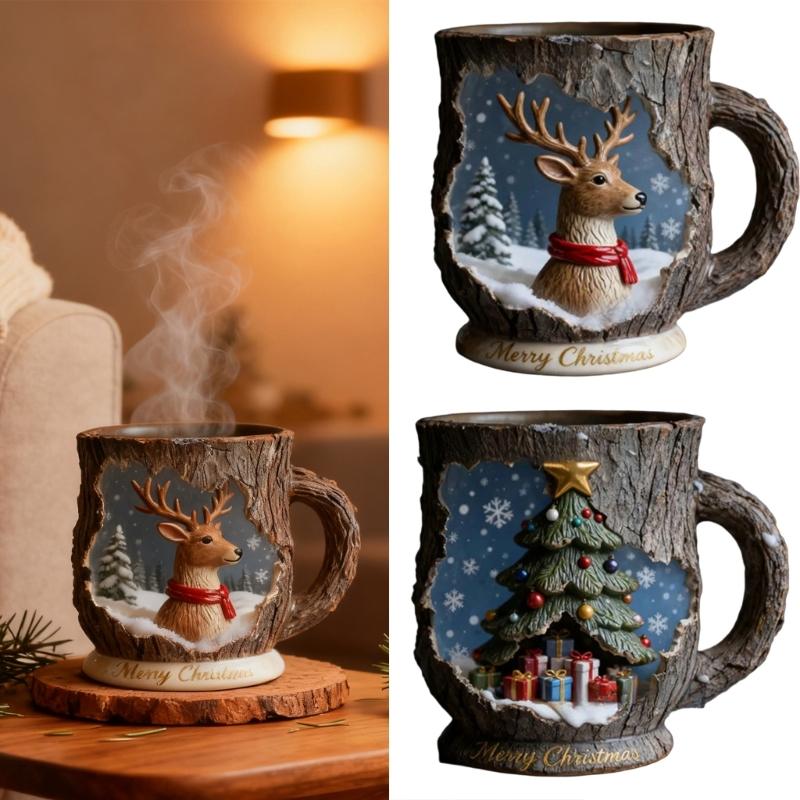 Festival Holiday Coffee Cup Dishwasher Safe Ergonomic Grip for Family Gatherings Office Use Hot Chocolate Beverages
