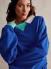 Autumn and Winter Fashion New Women's Sports Hoodie Round Neck Patchwork Casual Contrasting Long Sleeved Warm Pullover