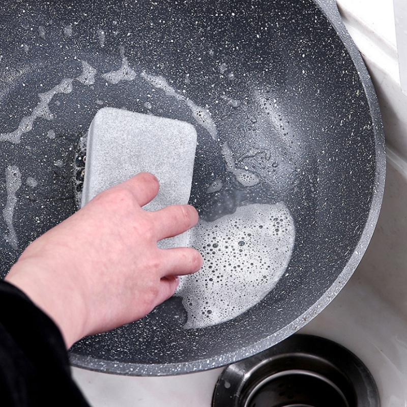 5pcs Double-sided Sponge Wipe Dirt-resistant Scouring Pad Kitchen Stain Sponge Wipe Professional Cleaning Supplies Tableware Brush