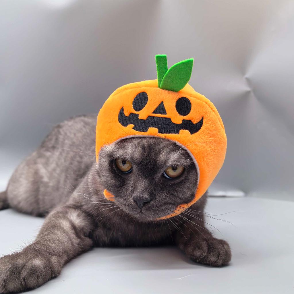Хэллоуин Гринч Череп Тыква Шапка для питомца - Смешной головной убор с рогами для кошек и собак One Size