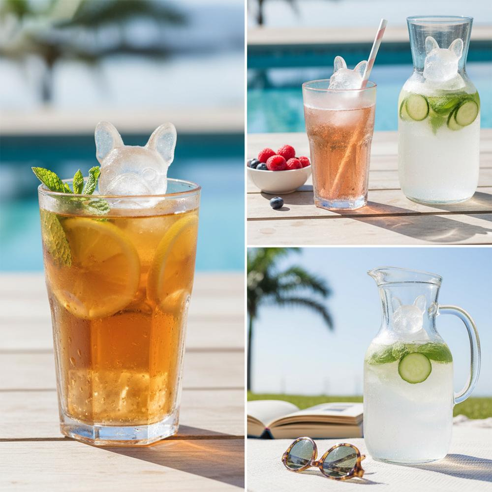 Silicone Whiskey Ice Mold 6 Hole 3D Ice Tray Reusable Novelty Ice Maker  Whiskey Party Drinks