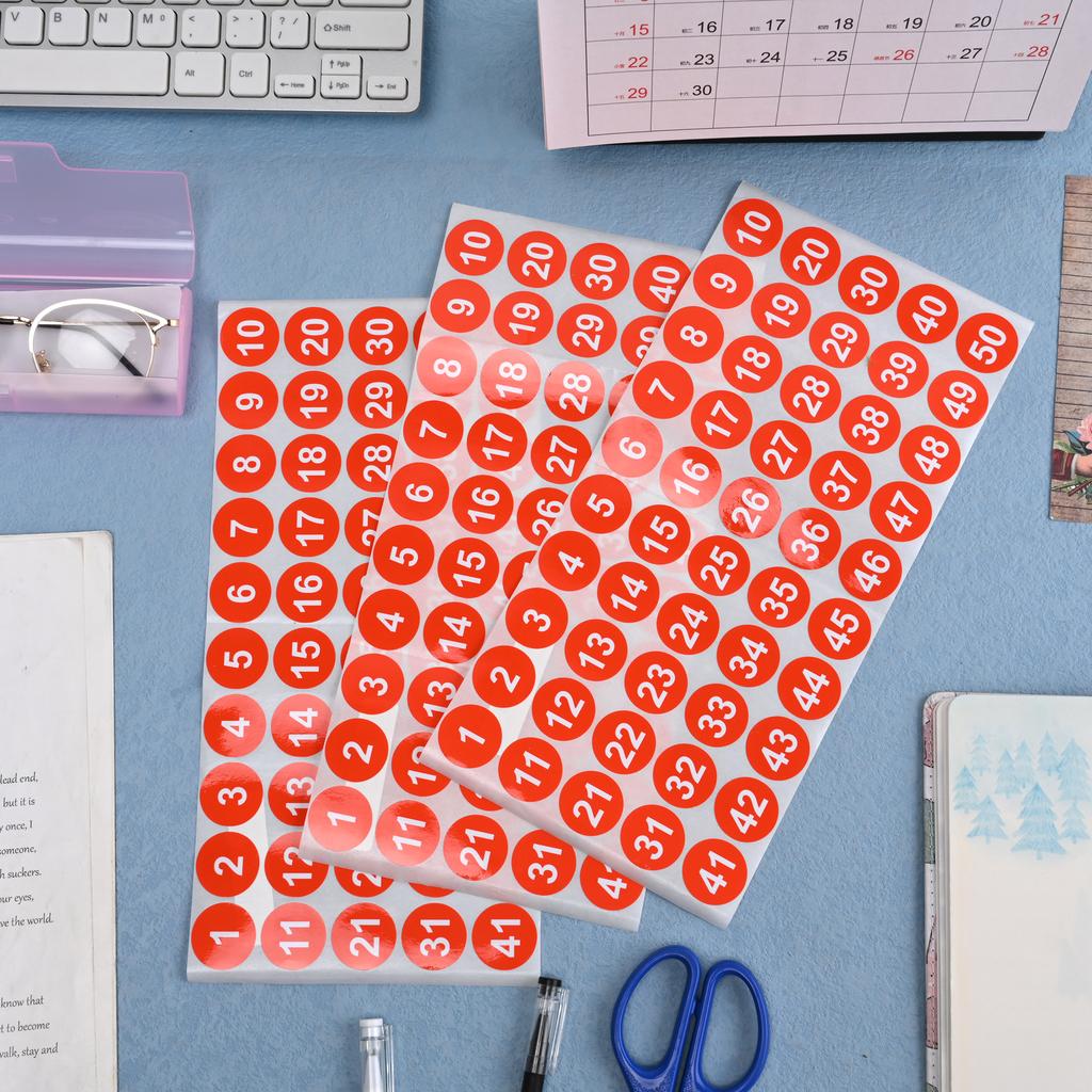1-50 51-100 Letter Number Sticker Self-Adhesive Waterproof Labels Number Advent Stickers Calendar Number Paper Stickers Decor