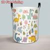 1pc, a Two-Dimensional Flat Storage Basket Designed for Laundry And Dirty Clothes, Featuring a Dinosaur Friends Parade. It Is Ideal for Storing Things