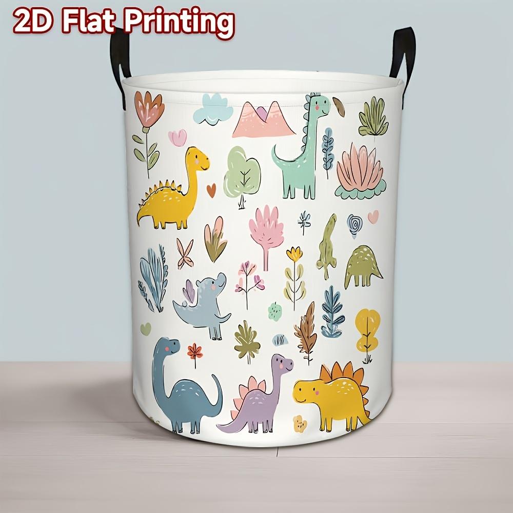 1pc, a Two-Dimensional Flat Storage Basket Designed for Laundry And Dirty Clothes, Featuring a Dinosaur Friends Parade. It Is Ideal for Storing Things