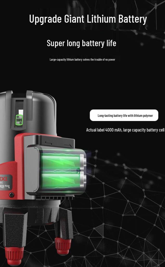 DELIXI High Precision Infrared & Blue Laser Level with Green Light, 2/5 Lines, Outdoor Strong Light Water Level Meter