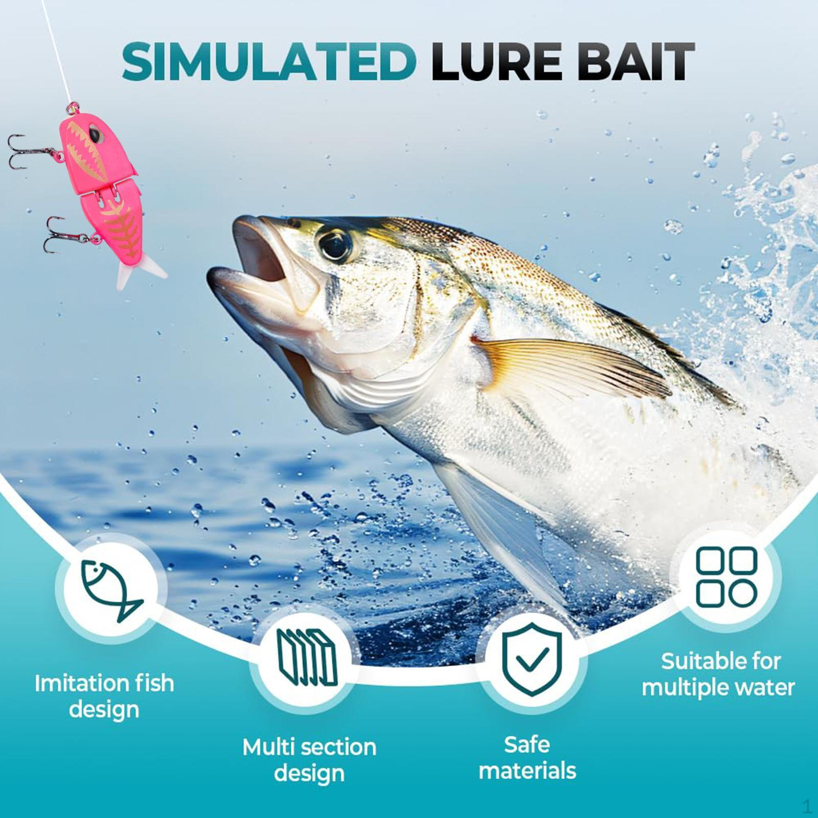 

Мини-приманка для ловли окуня с 2 крючками, искусственная, многосоставная, пресноводная Pink