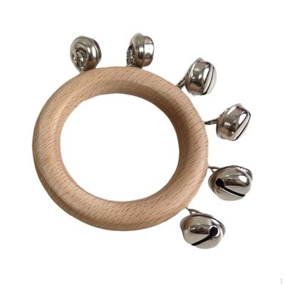 Hand Bell Rattle Wood Educational Toy Musical Instrument Bells for Party Gathering