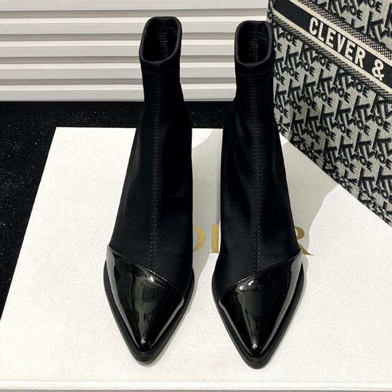 Fashion 2024 New Winter Women High Heels Ankle Pointed Toe Fashion Designer Women Comfortable Elegant Designer Zip Boots Shoes for Women