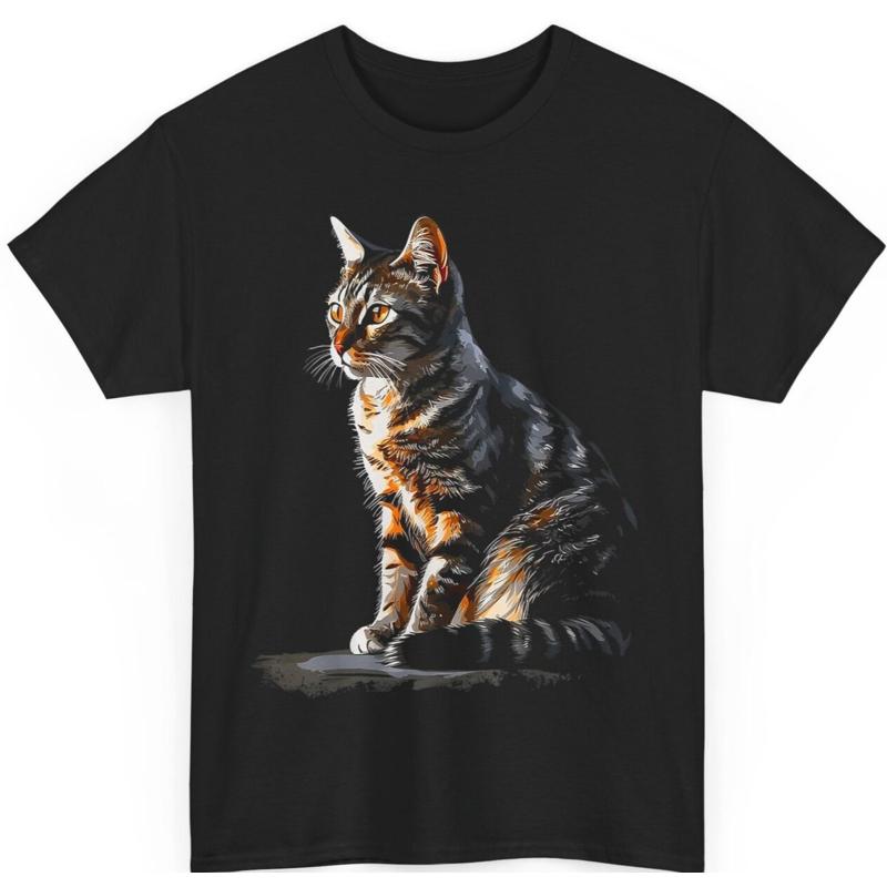 Cat Portrait Artwork Cat Animal Pattern T Shirt Black S разноцветный
