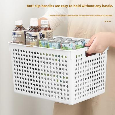 Boîtes de rangement pour la maison, Contenants de rangement pour snacks, jouets, Paniers de rangement en plastique, Organisateur de bureau pour chambre d'étudiant pour livres