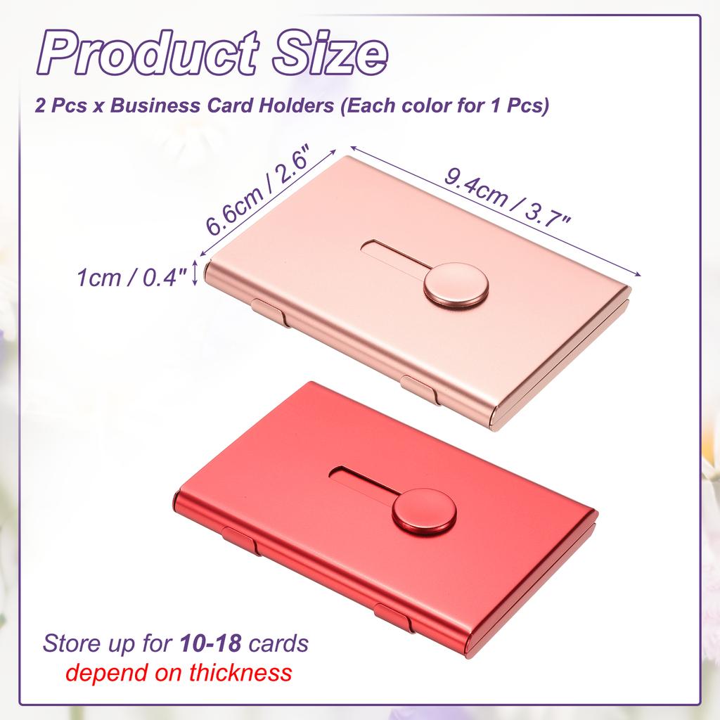 2Pcs Thumb Drive Business Card Case Aluminum Alloy Bank Credit ID Card Wallet Name Card Holder Metal Box Cover Cards Holder