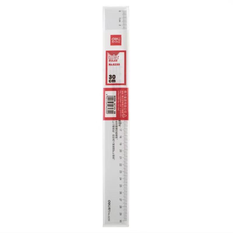 Deli 6230 30cm Transparent Plastic Ruler
