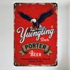 Vintage Yuengling Dark Porter Beer Metal Tin Sign with Bald Eagle Apple Illustration, Retro Aged Design for Bar Man Cave Home De