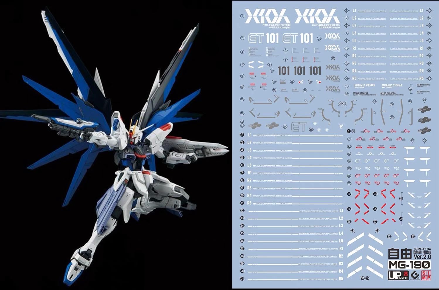 

MG Freedom HG RG MG PG RE HiRM Robot Plastic Model Water Transfer Decals (For 1/100 Gundam) [Used]