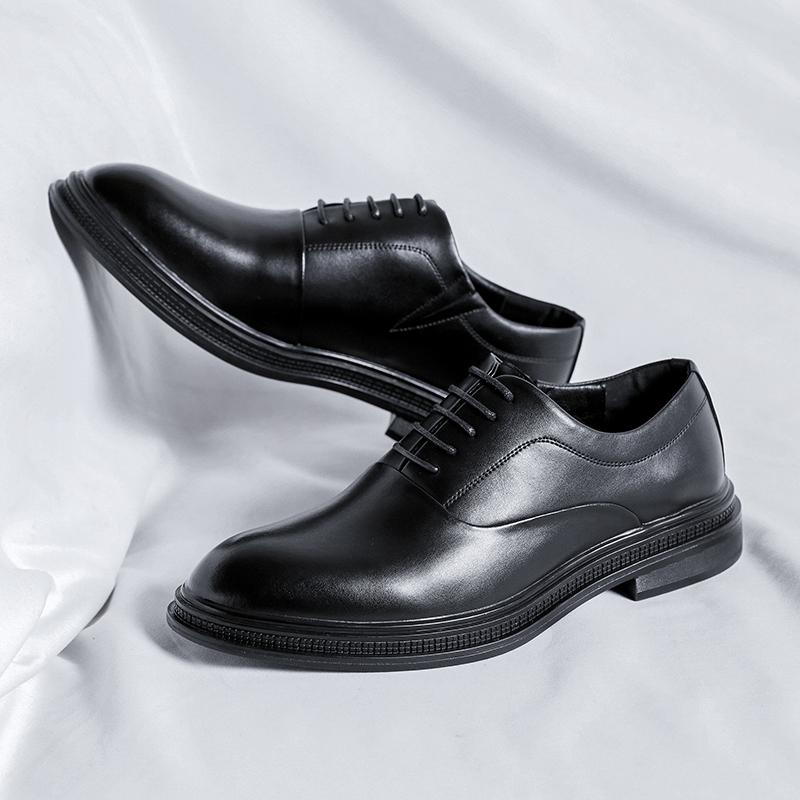 Fashion New Men's Leather Casual Shoes Handmade High Quality Casual Oxford Business Work Shoes Lace-up Comfortable Man Walking Footwear