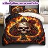 Fire and Death Pattern Bedding Quilt Set Quilt Cover Pillowcase Home Decoration Birthday Gift (1 * duvet cover + 2 * pillowcase, without core)