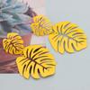 New Monstera Leaf Statement Dangle Earrings for Women Colorful Acrylic Metal Drop Earrings Exaggerated Ear Jewelry Pendientes