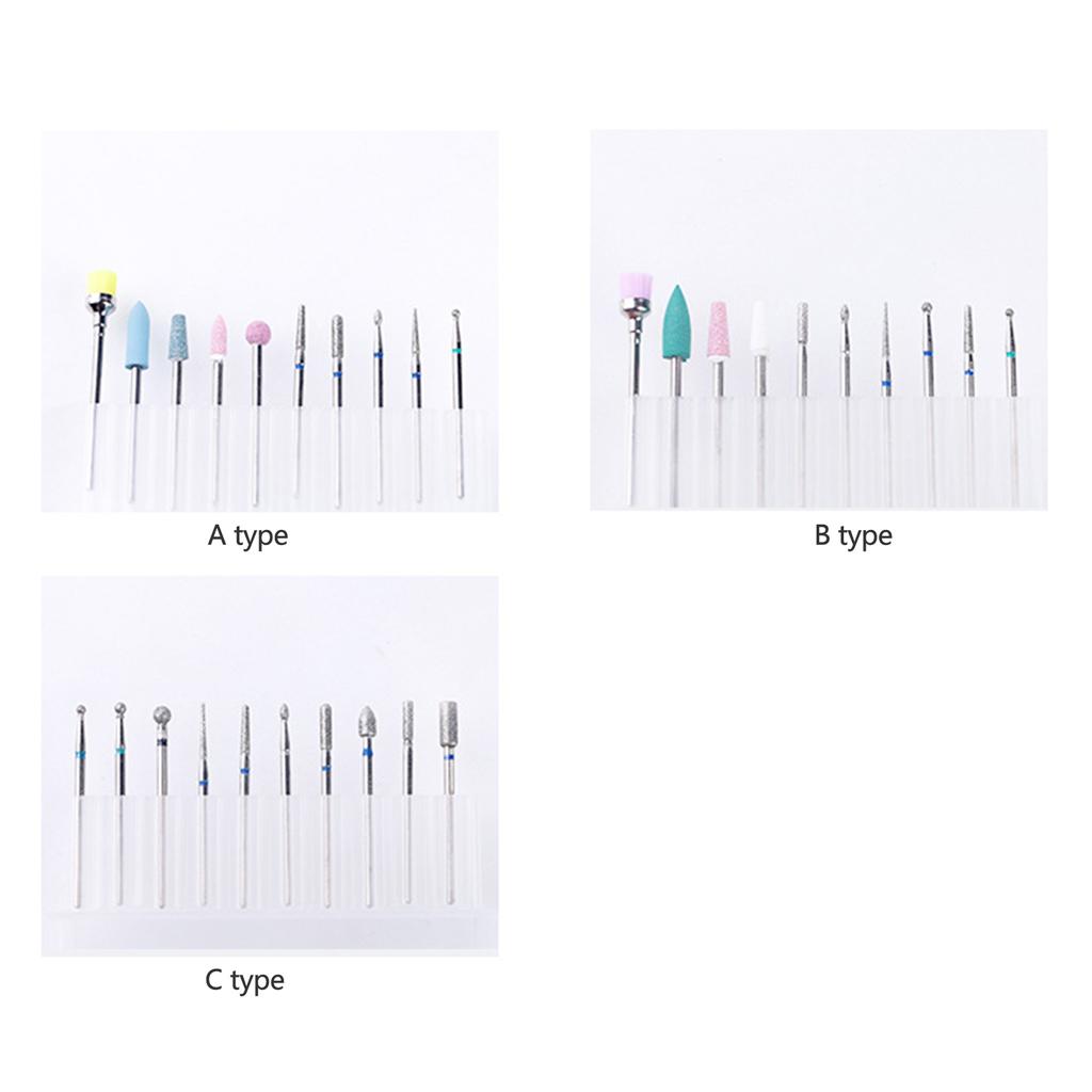 10Pcs Manicure Grinding Heads Set High Strength Fast Nail Removal Polish Head Grinding Machine Accessories