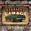 Personalisiertes Vintage Metallschild Klassisches Auto Man Cave Garagenwanddekoration
