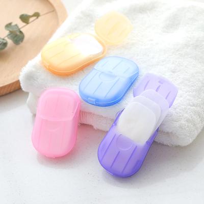 Reise Tragbare Einweg Seife Flocken mit Lagerung Box Container 20Pcs Seife Papiere Duft Schäumen