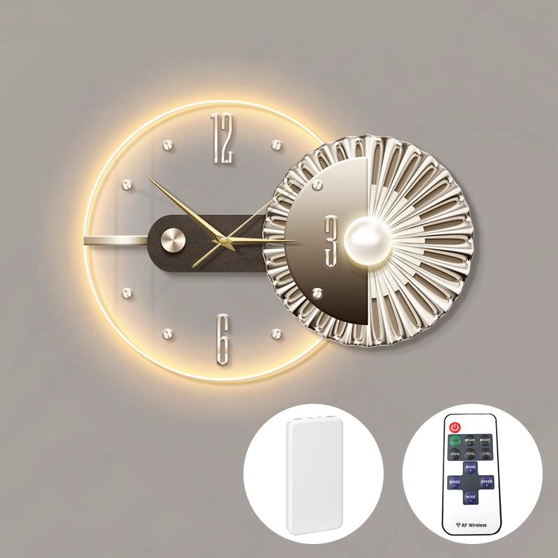 Led Decorative Wall Clock Modern Luminous Wall Watch Silent Luxury Aesthetic Clocks Minimalist Large Elegant Living Room Watches