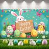 Easter Party Backdrop Colorful Pennants Spring Celebration Background Egg Decor Background Cute Patterns Easter Banner For Photo