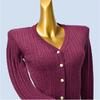 Export Cut Label Spring and Autumn K-style Slim Fit Slimming Long Sleeves Knitwear Sweater Women's Single-Breasted Cardigan Base Tops