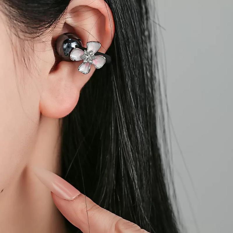 2Pcs Flower Design Headphone Buckles Clip On Ear Hook Accessory For Freeclip 2 Headphones Adornment