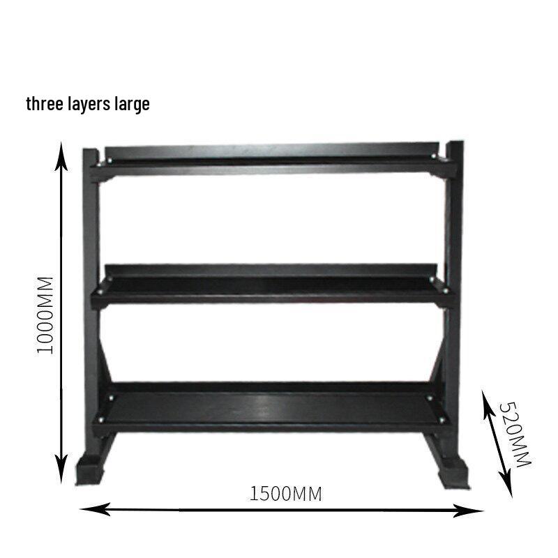 Multi-Functional Adjustable Rack for Kettlebells, Dumbbells, and Barbells - Three-Tier & Double-Tier Storage