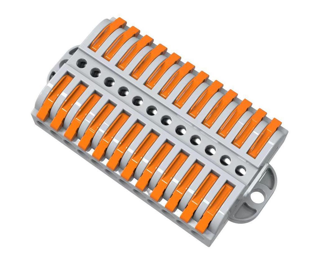 Ear-equipped Quick Connector Splitter: Universal Terminal for Soft & Hard Wires, 2-In/2-Out, Pure Copper