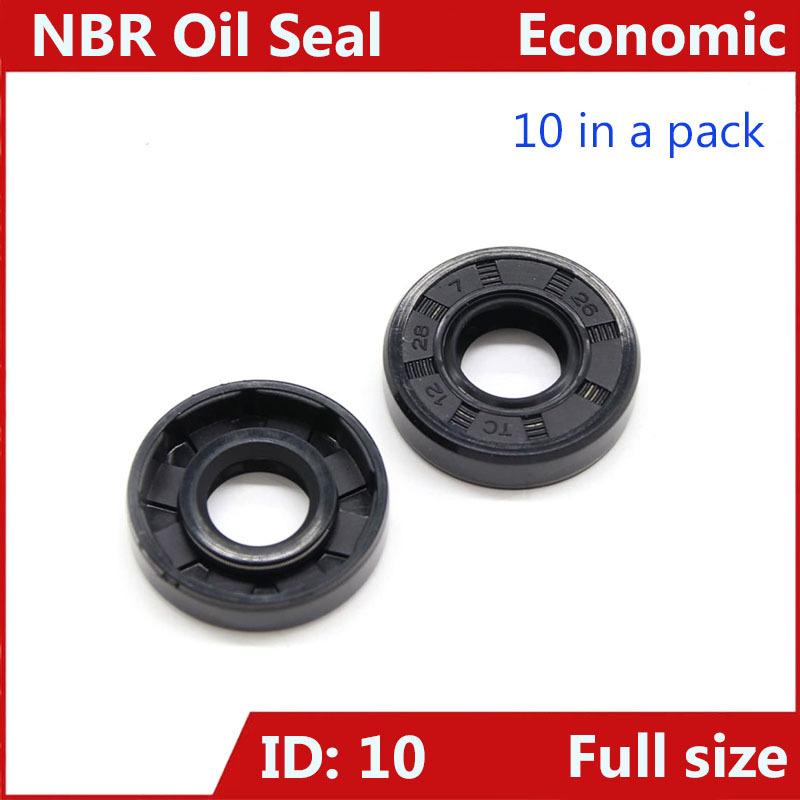 ID 10mm NBR Nitrile Rubber Skeleton Oil Seal,Rotary shaft lip seal,10Pcs in a pack,10x15x16x17x18x19x20x21x22x24x25x26x4x5x6x7x8 10 Pieces