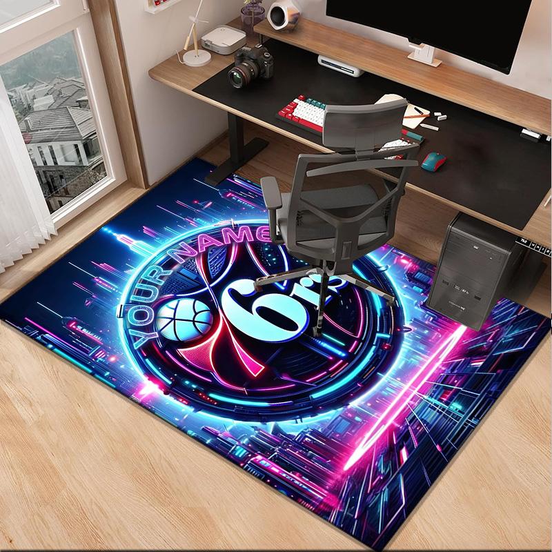 Custom Name76ers Basketball Team Carpet, Indoor Rug, Chair Rug, Living Rooms, Doormat Made From Polyester Home Decor Birthday Christmas Gifts