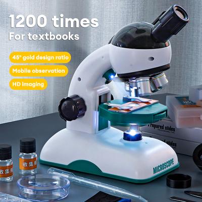 1200X Kid Science Experiment HD Optische Microscoop Speelgoedset Educatief Wetenschappelijk Experimenteel met Licht Kinderen STEM Speelgoed Cadeau