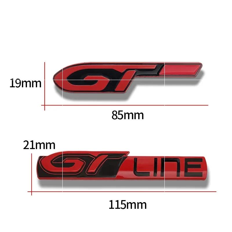 3D Metal Car GTLINE Badge Rear Trunk Fender Emblem Sticker For b444 GT 106 208 308 307 207 208 3008 407 508 2008 RCZ GT LINE 444b
