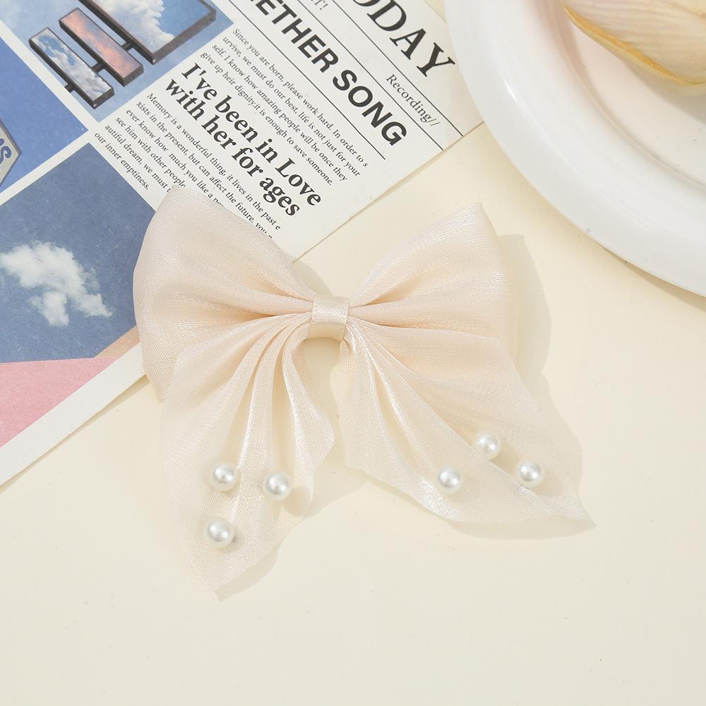 1pc Spring/Summer Bowknot DIY Apparel Accessories Pearl Bowknot Hair Clip Hair Accessories