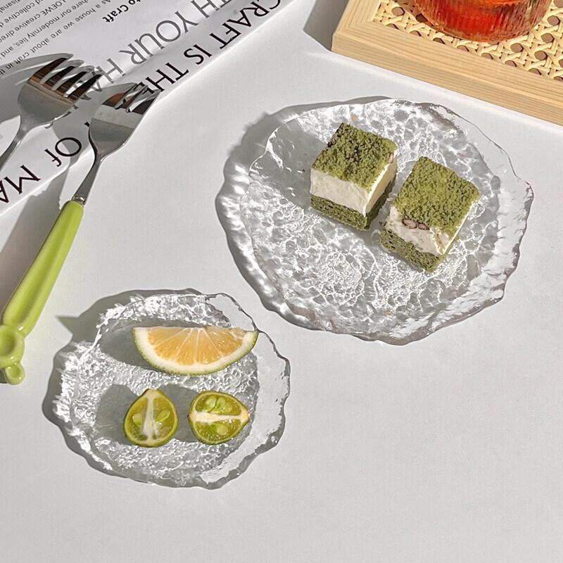 Qiwei Nordic Irregular Glacier Glass Serving Plate