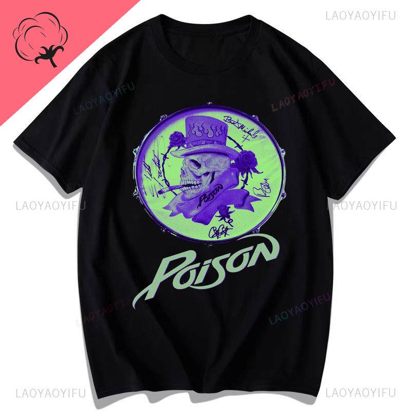 1985 Vintage Bandas De Rock Shirt Bret Michaels Cotton Short Sleeve Graphic TShirts Streetwear Harajuku Music Fan Tees S