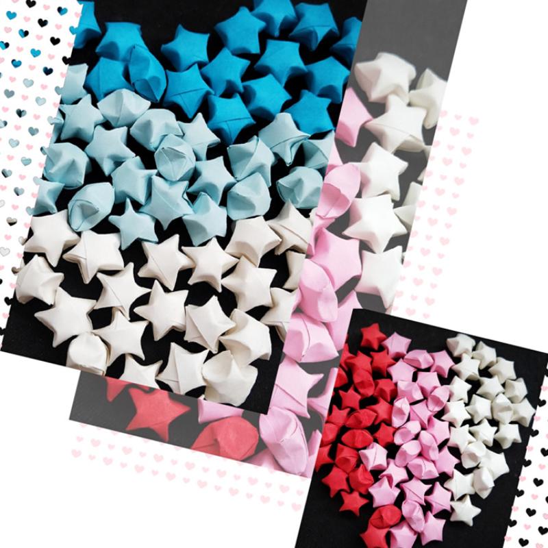 540 Blatt Farbverlauf Sterne Origami Papierstreifen Bunt Zweiseitig Glücksstern Origami DIY Handgemachte Kunstherstellung Heimdekoration